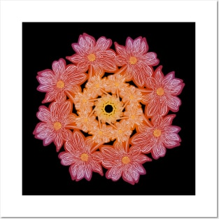 Sunny Daisy Mandala Posters and Art